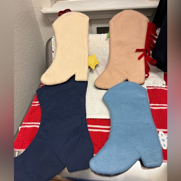 Set of 4 Vintage Cowboy Boot Stockings - Picture 6 of 6